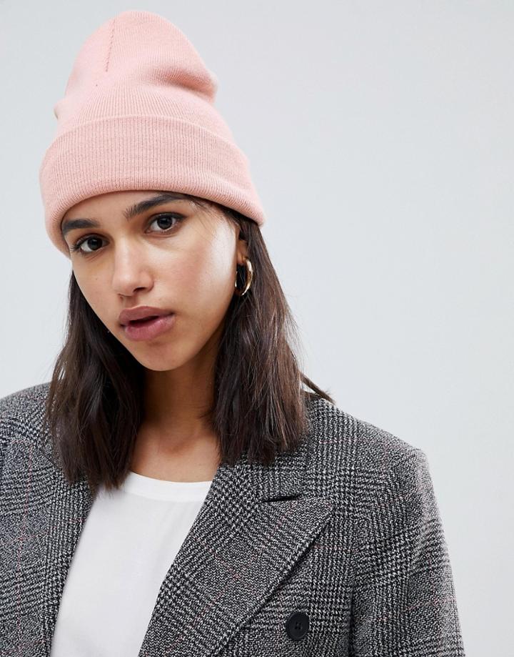 Asos Design Turn Up Beanie - Orange