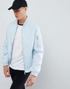 D-struct Nylon Zip Through Bomber Jacket - Blue