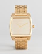 Nixon A1245 Time Tracker Bracelet Watch In Gold