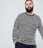 Asos Design Plus Long Sleeve Stripe T-shirt - White