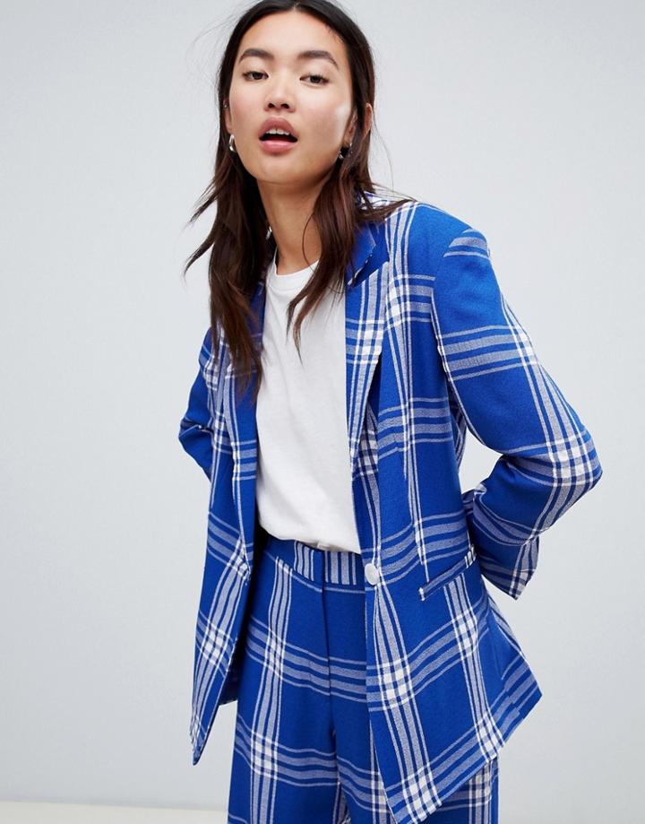 Asos Design Tailored Picnic Check Blazer - Multi