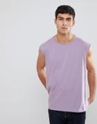 Brave Soul Raw Edge Sleeveless Tank - Purple