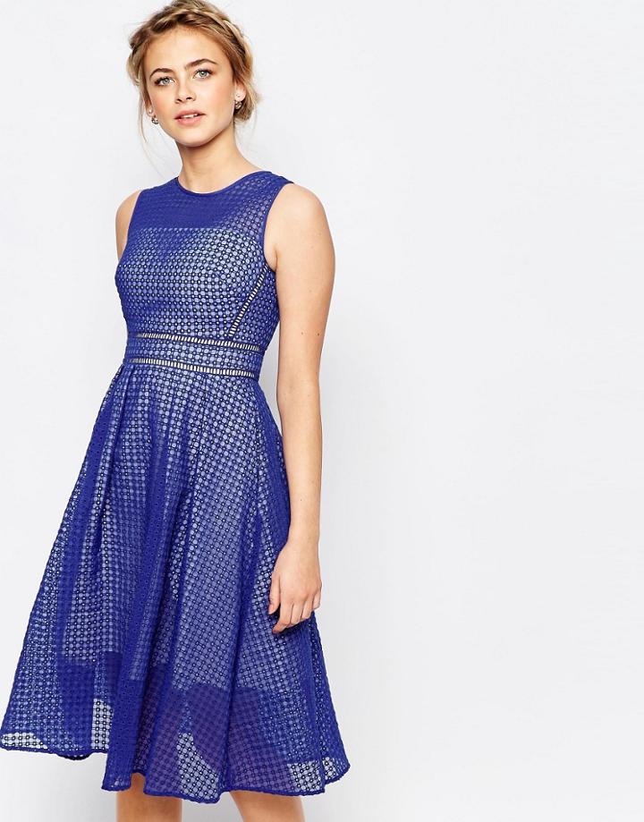 Coast Marie Ann Midi Dress - Blue