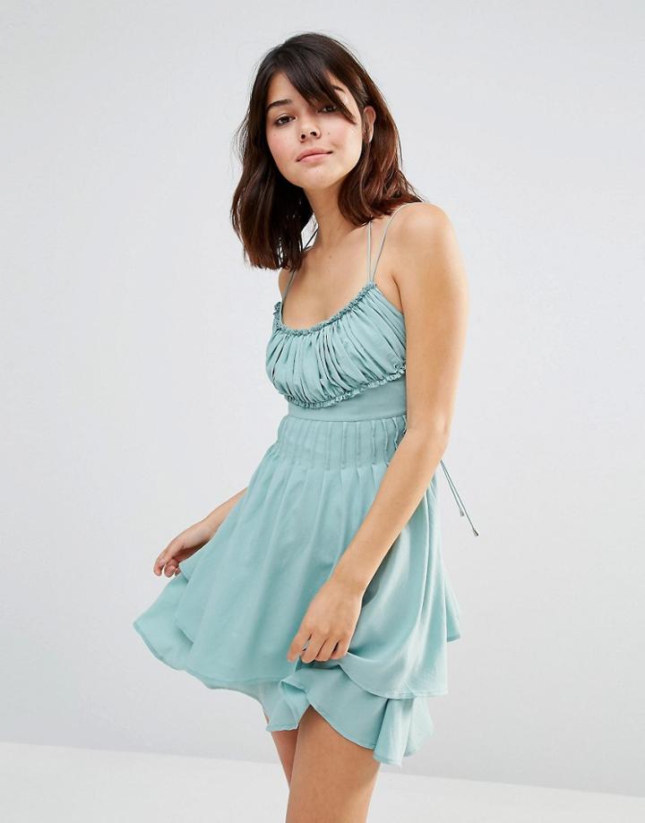 J.o.a Ruffle Sun Dress - Green