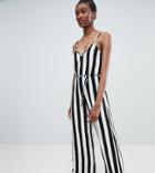 New Look Stripe Strappy Jumpsuit-black