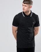 Fred Perry Polo Shirt With Polka Dot In Black - Black