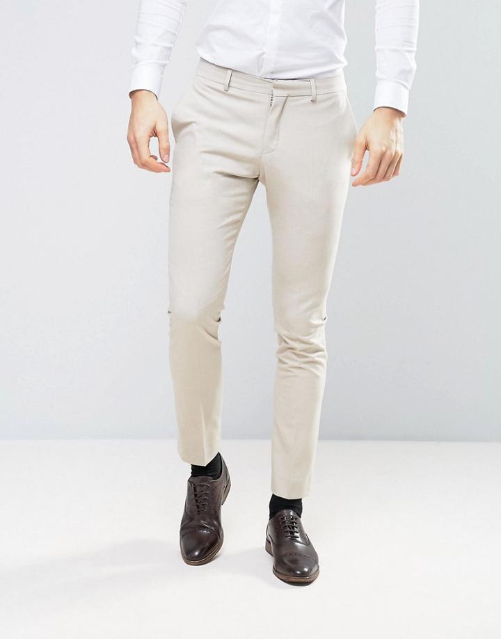 Selected Homme Wedding Skinny Suit Pants - Stone
