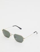 Jeepers Peepers Hexagonal Sunglasses In Gold