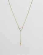 Ashiana Stone Lariat Necklace - Gold