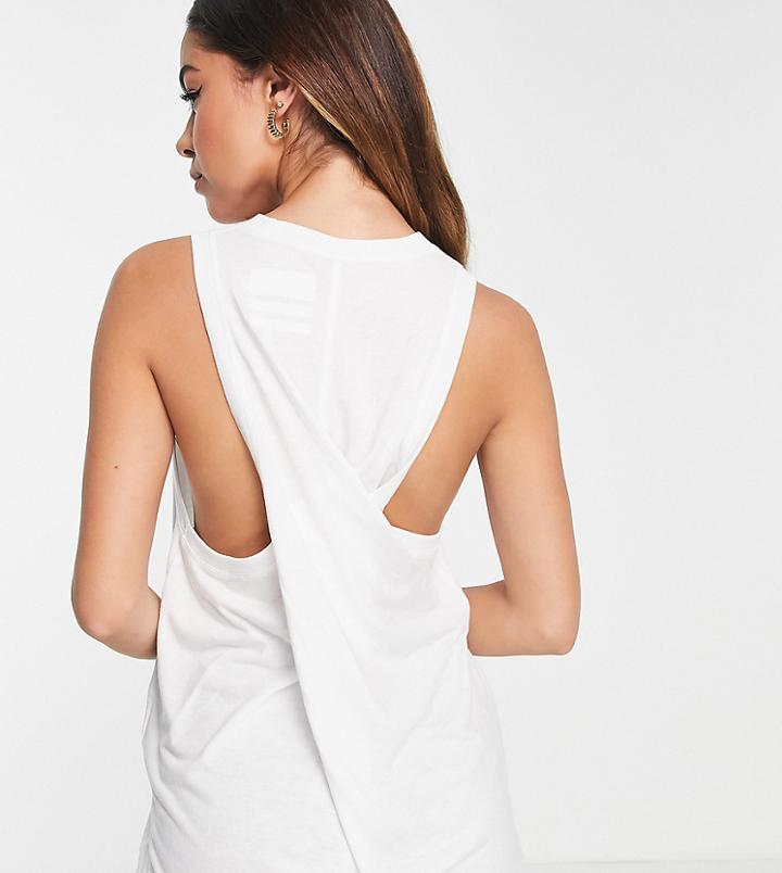 Asos 4505 Maternity Yoga Tank Top With Twist Back-white