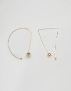 Asos Fine Wire Twist Through Earrings - Gold