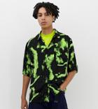 Collusion Oversized Boxy Short Sleeve Shirt In Tie Dye - Black
