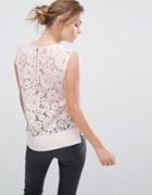 Ted Baker Lace Back Woven Top - Cream
