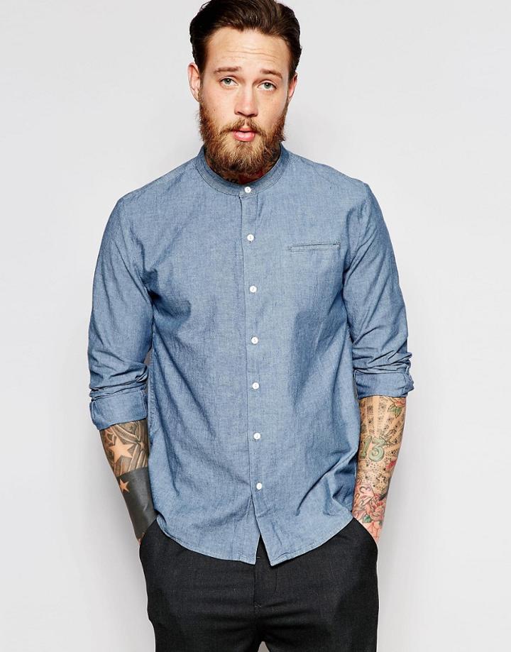 Bethnals Vic Grandad Shirt - Blue