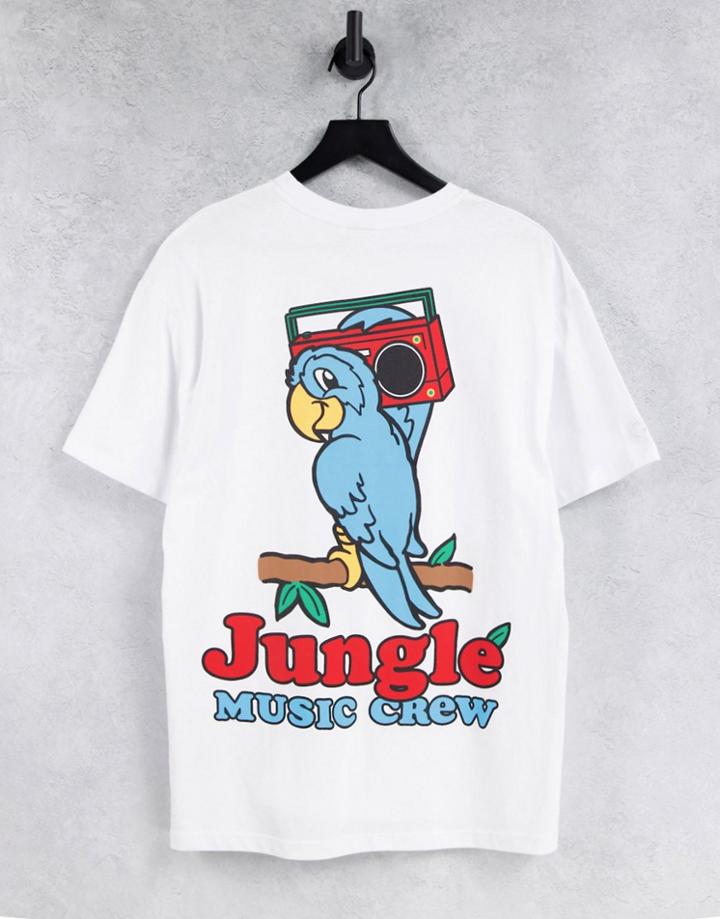 Crooked Tongues Set T-shirt With Jungle Music Print In White