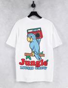 Crooked Tongues Set T-shirt With Jungle Music Print In White