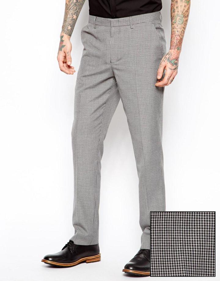 Asos Slim Fit Suit Pants In Mini Check