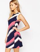 Oasis Diagonal Stripe Shift Dress - Multi