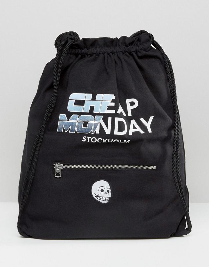 Cheap Monday Future Drawstring Backpack - Black