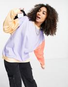 Topshop Color Block Sweatshirt In Multi