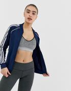 Addias Originals Three Stripe Track Jacket In Navy - Navy