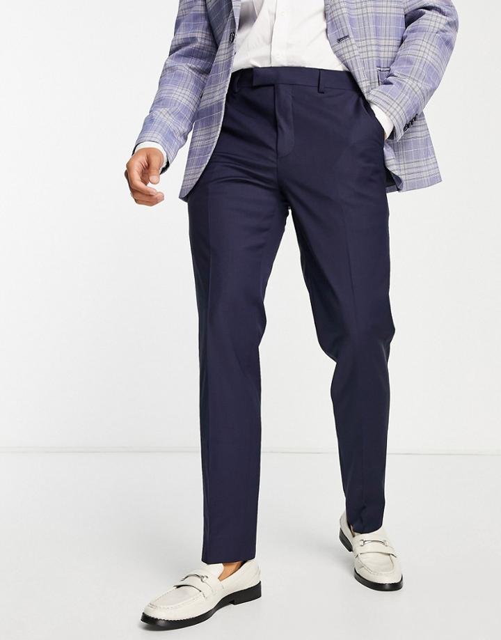 Harry Brown Slim Suit Pants In Navy