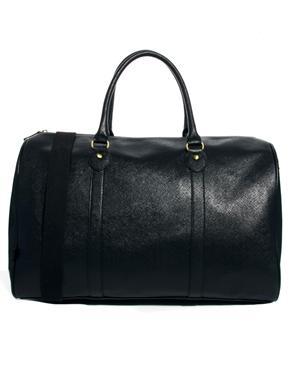 Asos Smart Leather Look Holdall - Black