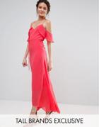 True Decadence Tall Flutter Sleeve Maxi Dress - Pink
