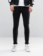 Asos Extreme Super Skinny Pants In Black Jersey - Black