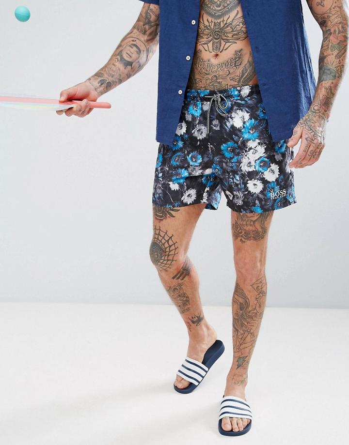 Boss By Hugo Boss Piranha Swim Shorts In Floral - Black