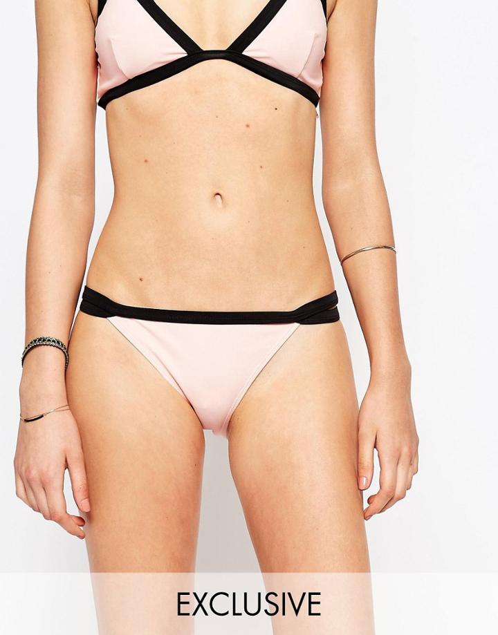 South Beach Nude Double Strap Bikini Bottom - Nude