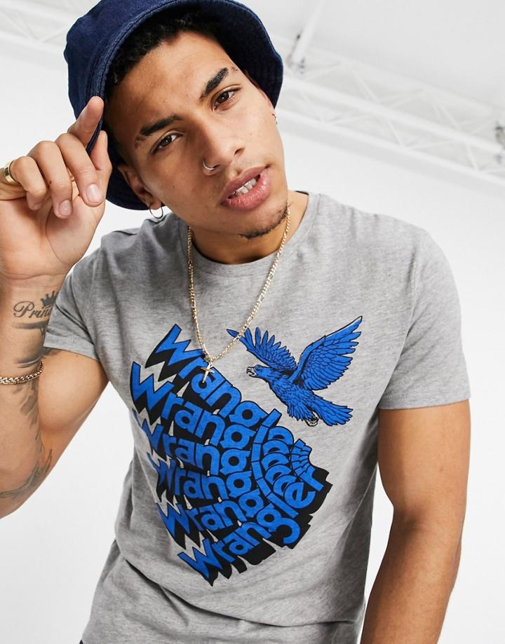 Wrangler Rainbow T-shirt In Gray-grey