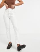 Asos Design High Rise 'sassy' Cigarette Jeans In White