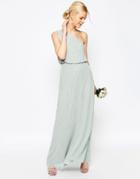 Asos Wedding Embellished One Shoulder Maxi Dress - Mint