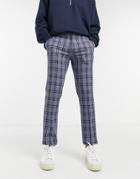 Original Penguin Checked Slim Fit Suit Pants-blues