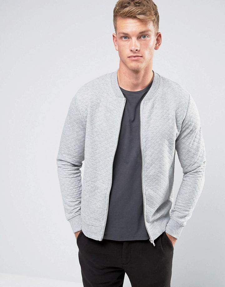 Jack & Jones Premium Quilted Bomber - Gray