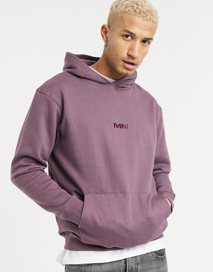 Mennace Logo Hoodie With Back Print In Purple
