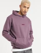 Mennace Logo Hoodie With Back Print In Purple