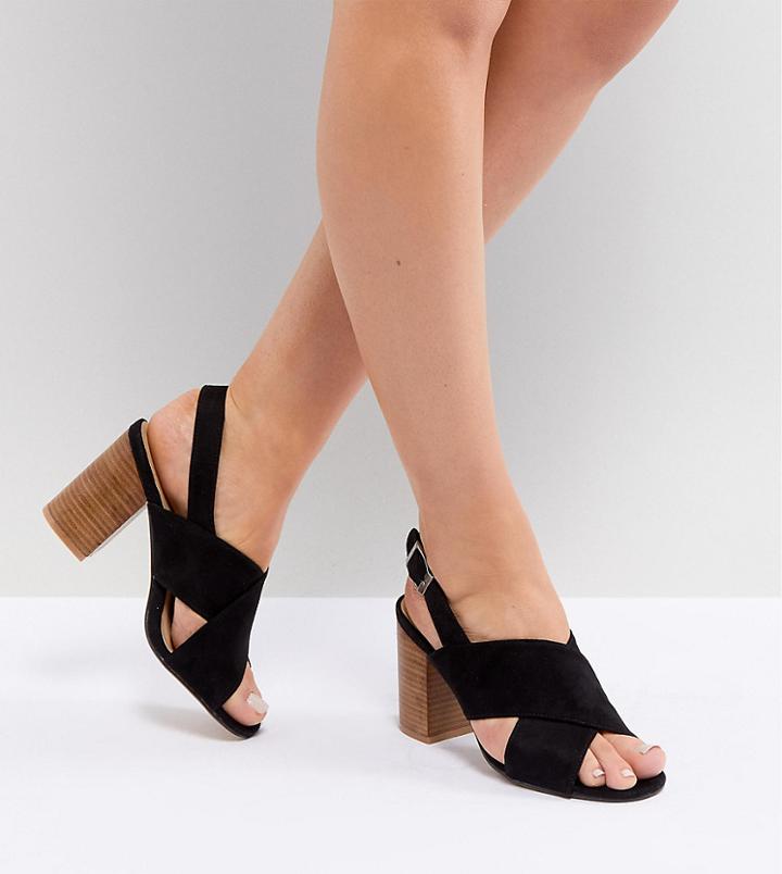 Park Lane Wide Fit Block Heeled Sandals - Black
