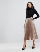 Y.a.s Metallic Pleated Skirt - Gold