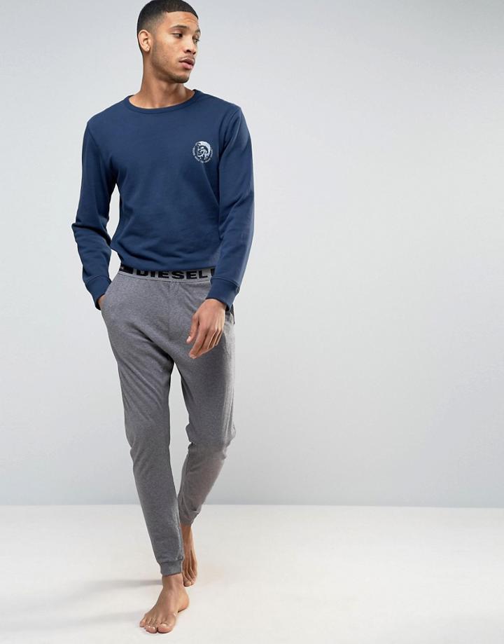 Diesel Lightweight Cuffed Joggers In Regular Fit Gray - Gray