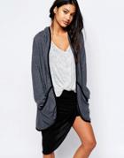 Blue Life Color Block Cardigan - Ash