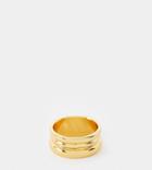 Asos Design Curve 14k Gold Plated Ring In Triple Row Design