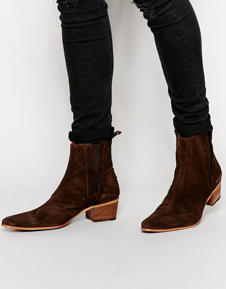 Jeffery West Suede Chelsea Boots - Brown