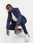 Soul Star Lightweight Puffer With Carry Pouch In Navy