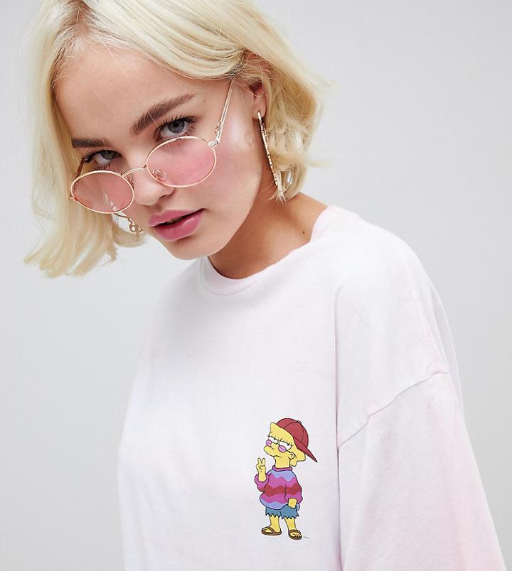 The Simpsons X Asos Design Tie-dye Color Change Boyfriend T-shirt - Multi