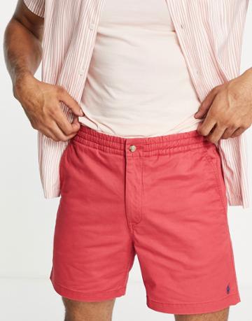 Polo Ralph Lauren Player Logo Twill Prepster Chino Shorts In Chilli Pepper Red