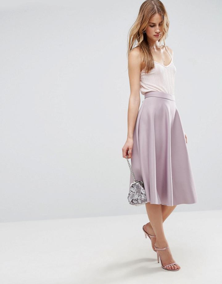 Asos Full Circle Scuba Prom Skirt - Purple