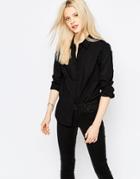 Jdy Lindsey Long Sleeve Shirt In Black - Bk1