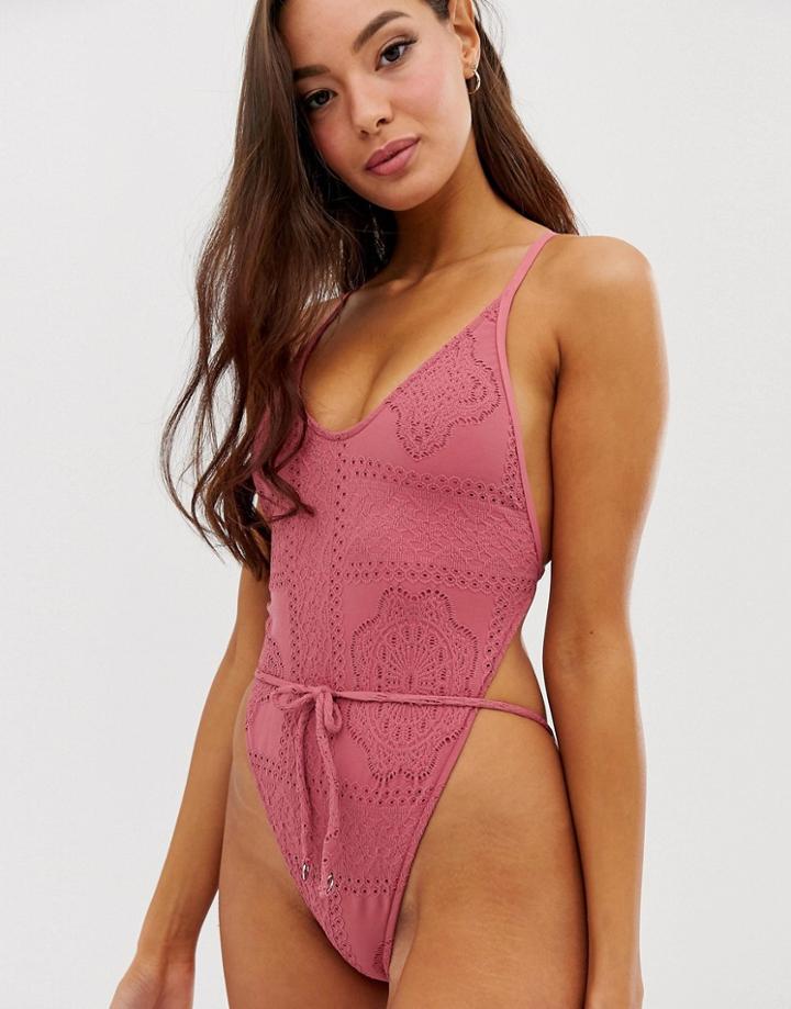 Seafolly Daydreamer High Leg Swimsuit In Dalia